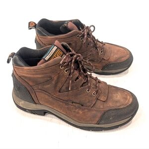 ARIAT Men's ATS Terrain Brown Leather Waterproof Hiking Work Boots Size 10.5EE